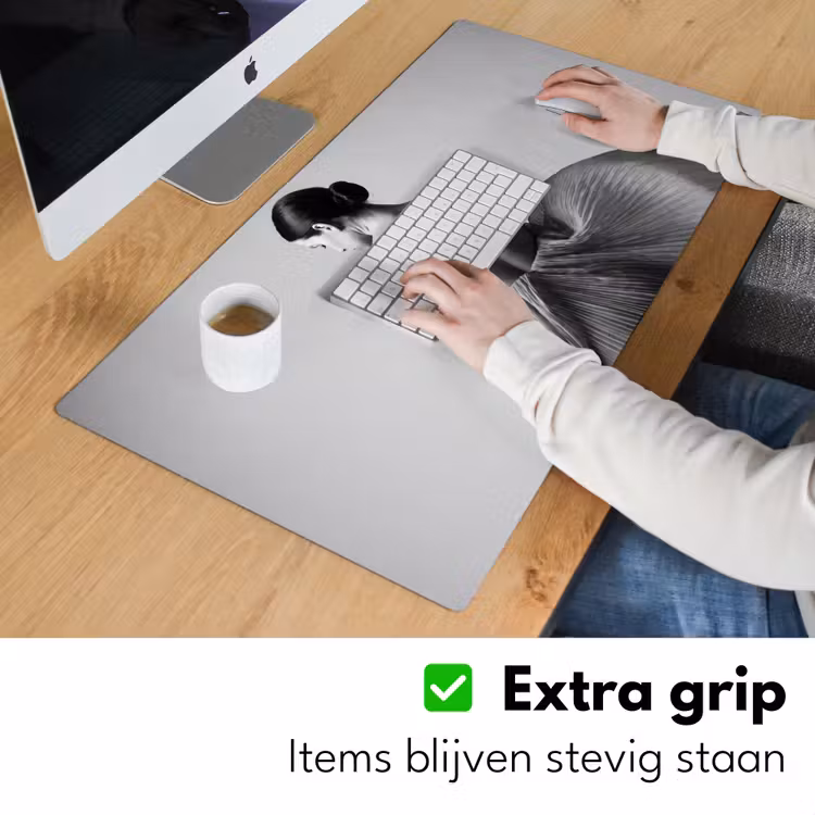 Bureau onderlegger - Vrouw - Rug - Textuur - Zwart - Wit - Elegant — 6