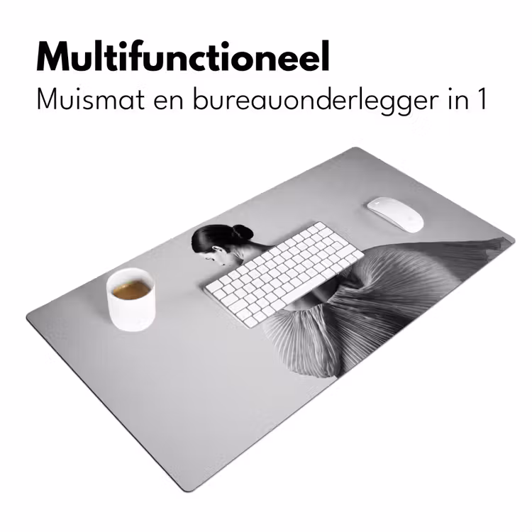 Bureau onderlegger - Vrouw - Rug - Textuur - Zwart - Wit - Elegant — 7