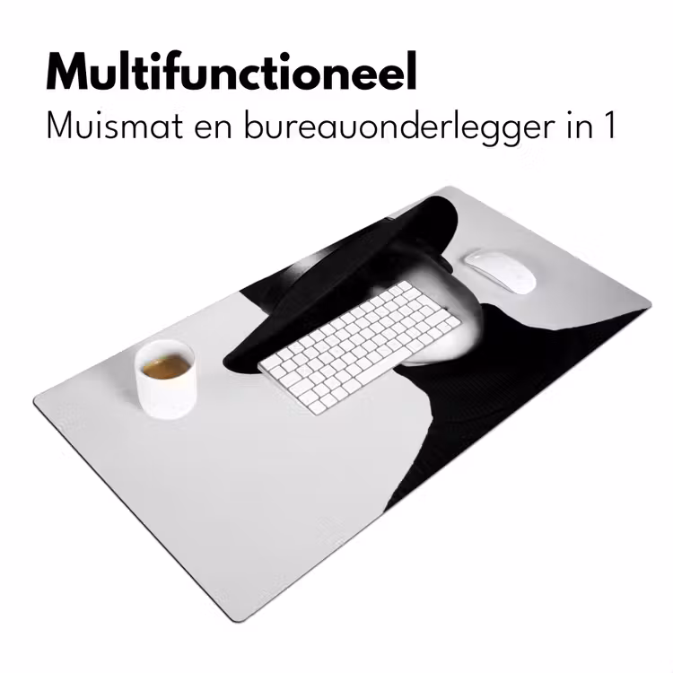 Bureau onderlegger - Vrouw - Schaduw - Zwart - Wit - Mysterieus — 7