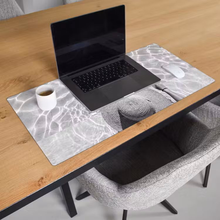 Bureau onderlegger - Zwembad - Hoed - Water - Zwart - Wit - Zomers — 3