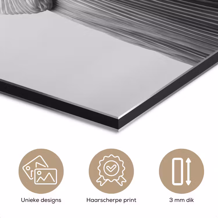 Aluminium schilderij - Vrouw - Rug - Textuur - Zwart - Wit - Elegant — 7