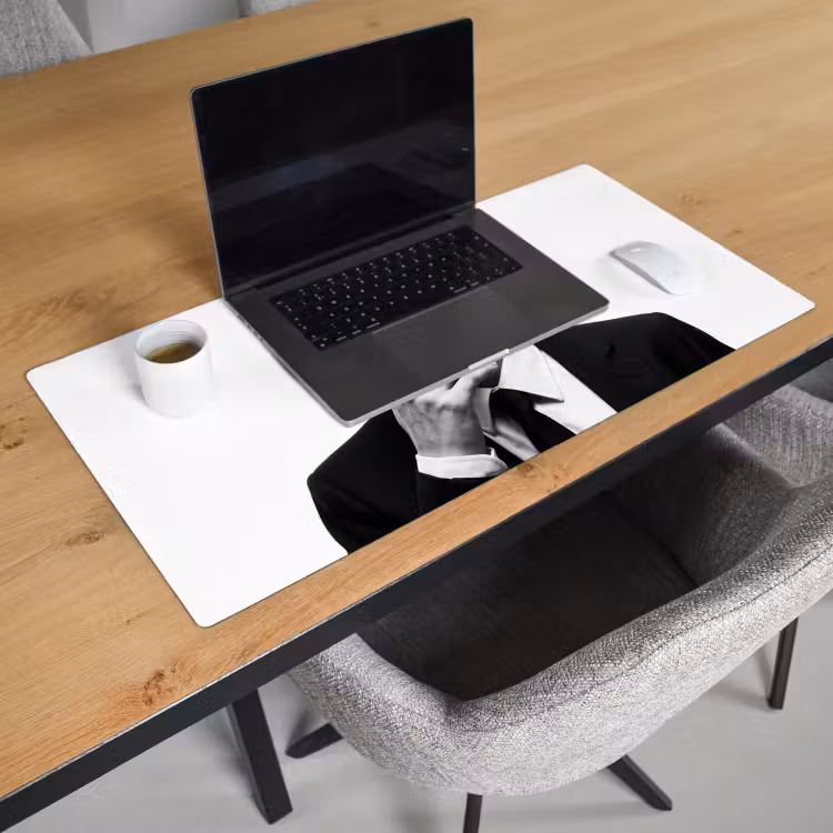 Bureau onderlegger - Portret - Pak - Roken - Zwart - Wit - Stoer — 3