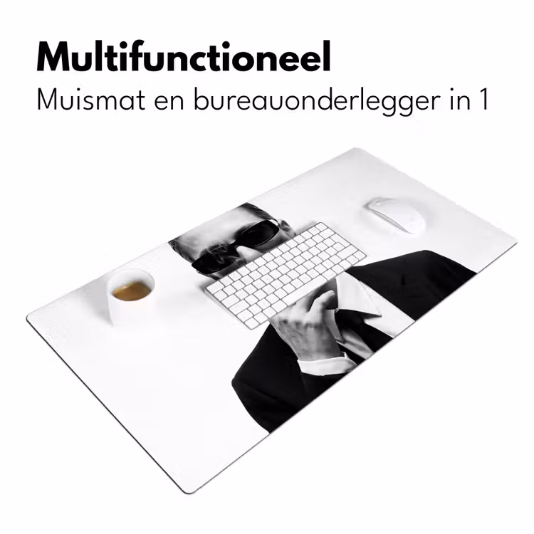 Bureau onderlegger - Portret - Pak - Roken - Zwart - Wit - Stoer — 7