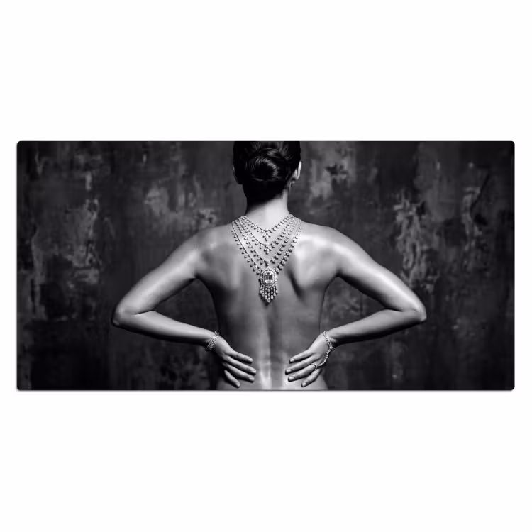 Bureau onderlegger - Rug - Ketting - Portret - Zwart - Wit - Glamour — 2