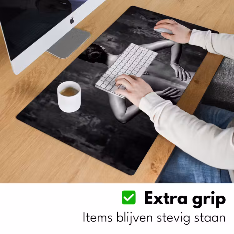 Bureau onderlegger - Rug - Ketting - Portret - Zwart - Wit - Glamour — 6