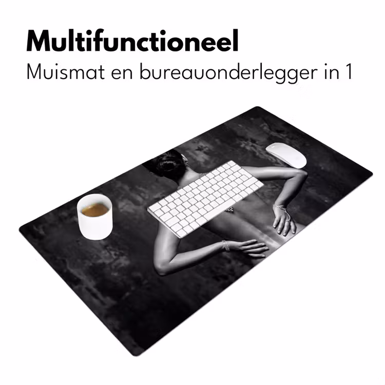Bureau onderlegger - Rug - Ketting - Portret - Zwart - Wit - Glamour — 7