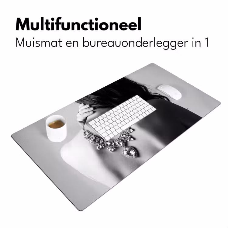 Bureau onderlegger - Vrouw - Ketting - Fashion - Zwart - Wit — 7