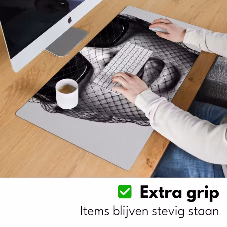 Bureau onderlegger - Vrouw - Net - Mysterieus - Zwart - Wit — 6