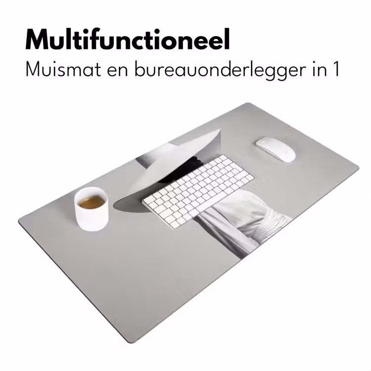 Bureau onderlegger - Vrouw - Profiel - Hoed - Zwart - Wit - Minimalistisch — 7