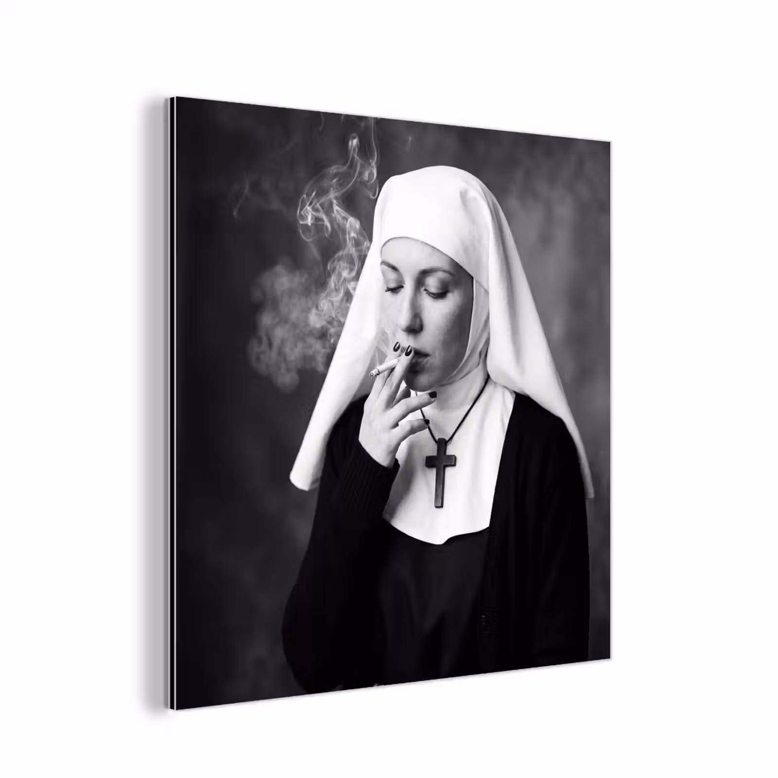 Aluminium schilderij - Non - Roken - Portret - Zwart - Wit - Rebels — 1