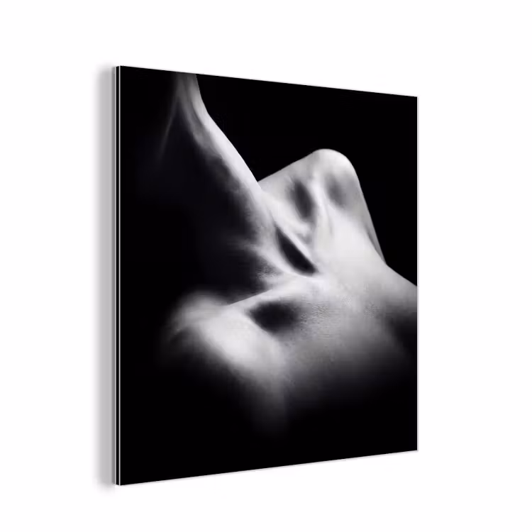 Aluminium schilderij - Lichaam - Vormen - Abstract - Zwart - Wit - Sensueel — 1