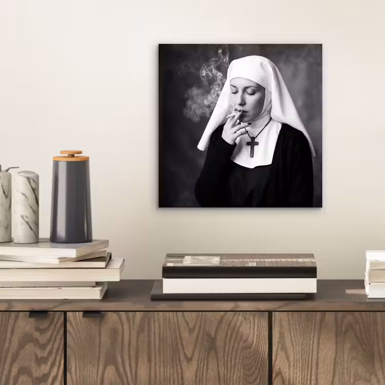 Aluminium schilderij - Non - Roken - Portret - Zwart - Wit - Rebels — 2