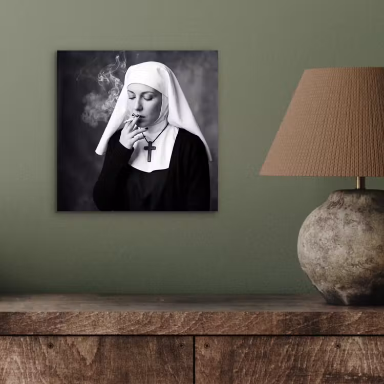 Aluminium schilderij - Non - Roken - Portret - Zwart - Wit - Rebels — 3