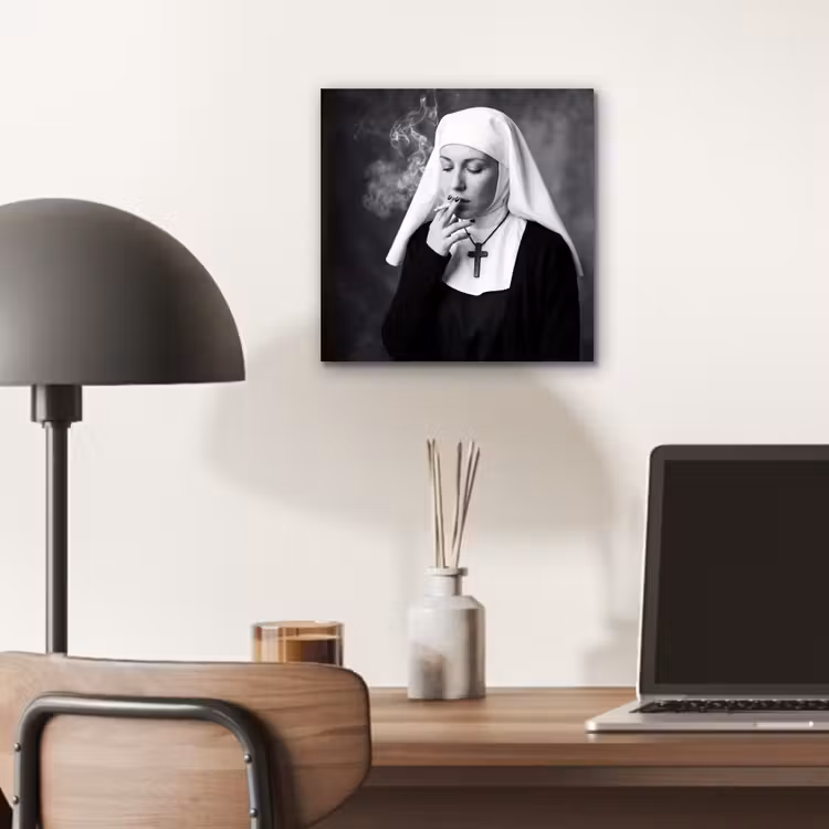 Aluminium schilderij - Non - Roken - Portret - Zwart - Wit - Rebels — 6