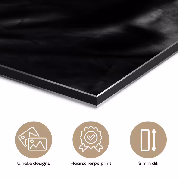 Aluminium schilderij - Schouder - Zijde - Rug - Zwart - Wit - Elegant — 7