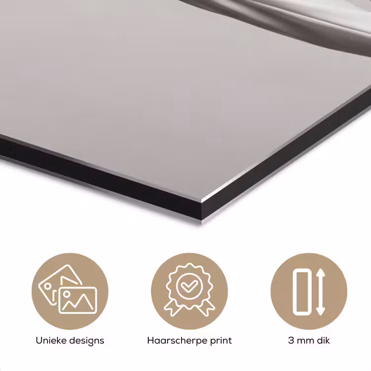 Aluminium schilderij - Vrouw - Profiel - Hoed - Zwart - Wit - Minimalistisch — 7