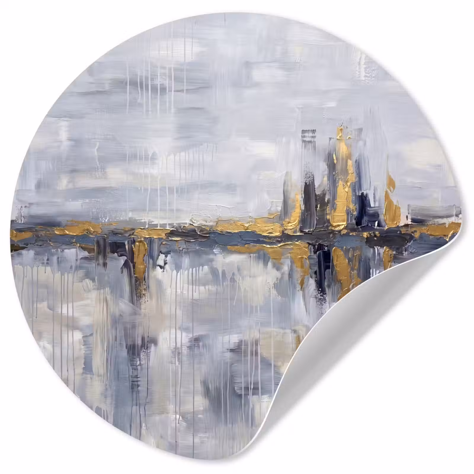 Behangcirkel - Abstract - Structuur - Goud - Grijs - Modern — 1