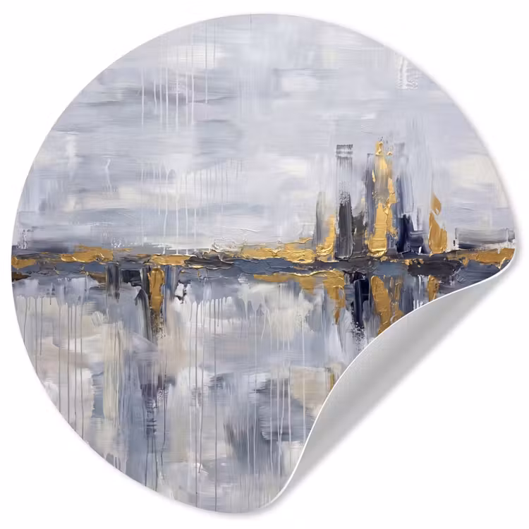 Behangcirkel - Abstract - Structuur - Goud - Grijs - Modern — 1