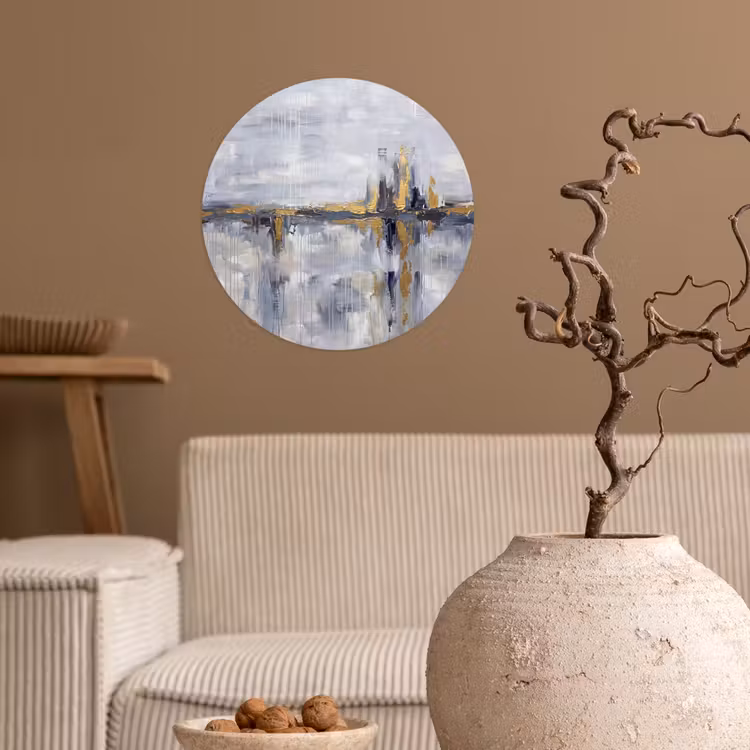 Behangcirkel - Abstract - Structuur - Goud - Grijs - Modern — 2