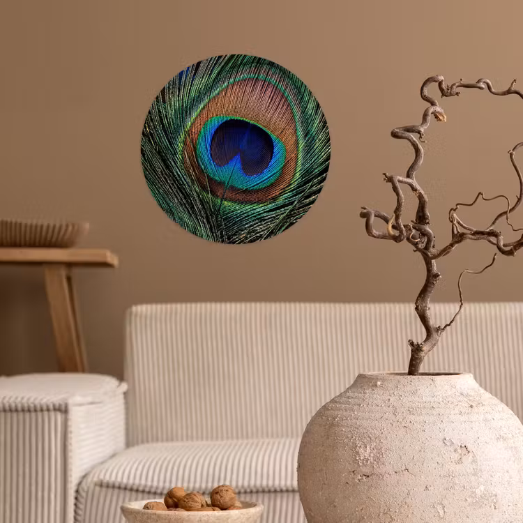 Behangcirkel - Pauwenveren - Klassiek - Groen — 2