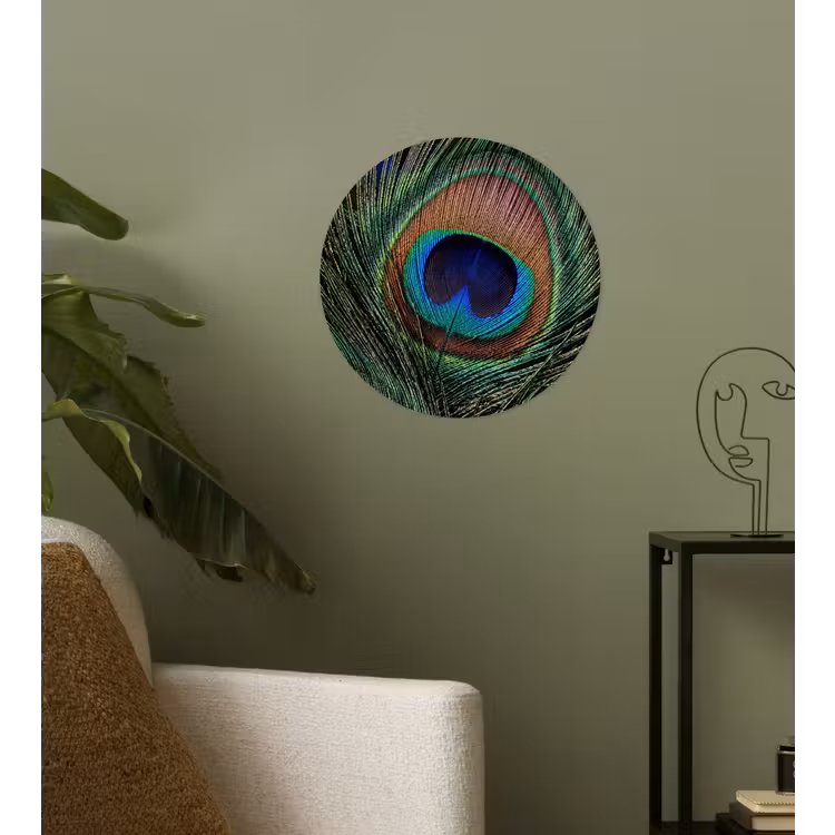 Behangcirkel - Pauwenveren - Klassiek - Groen — 3