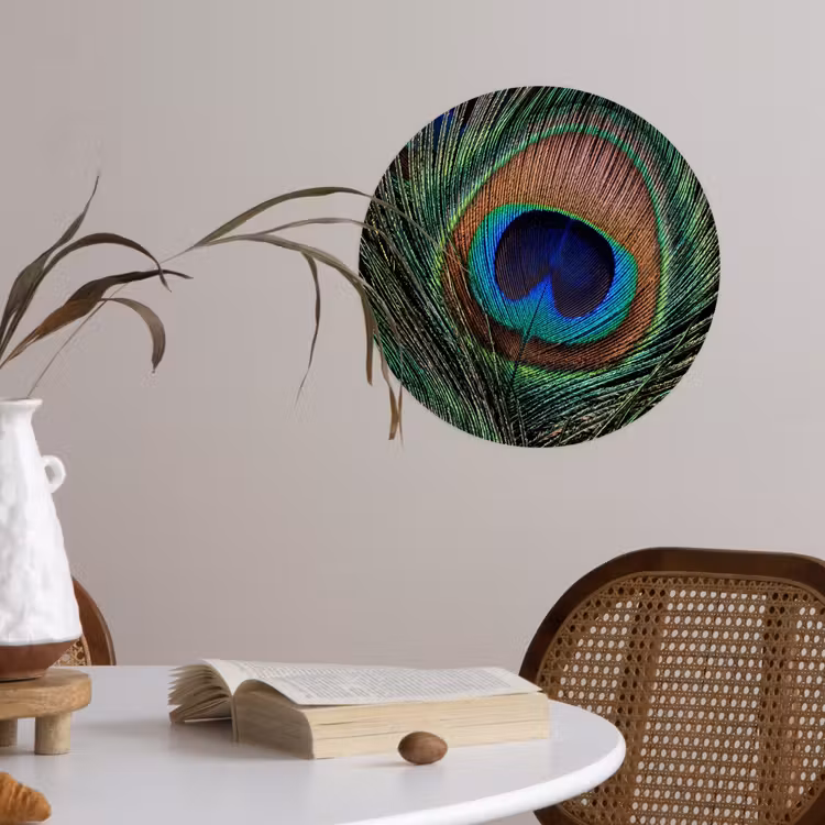 Behangcirkel - Pauwenveren - Klassiek - Groen — 4