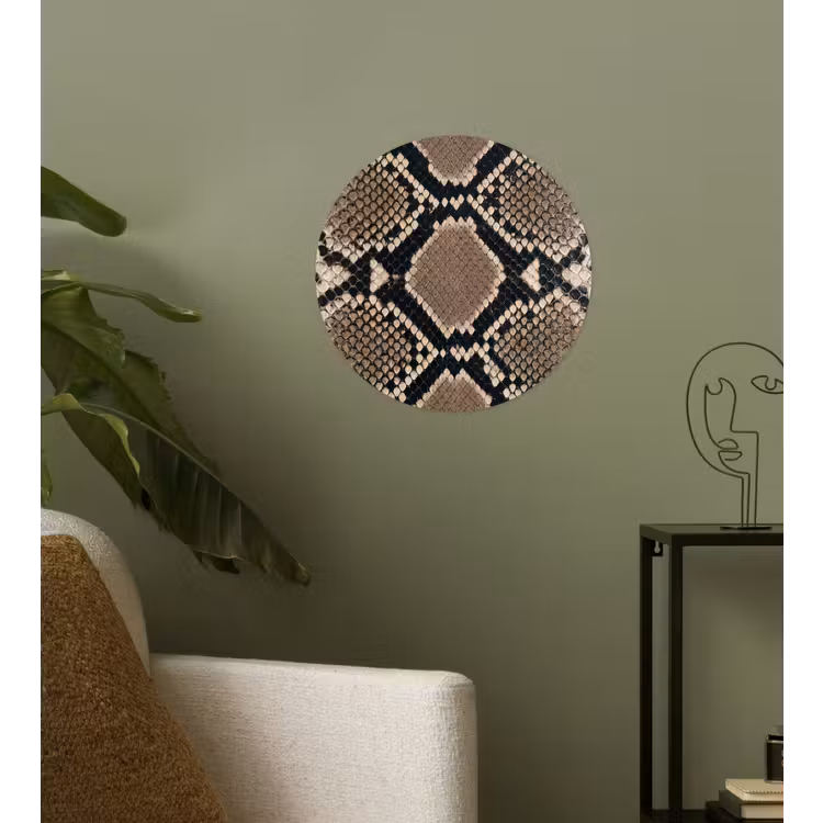 Behangcirkel - Slangenprint - Python - Bruin — 3