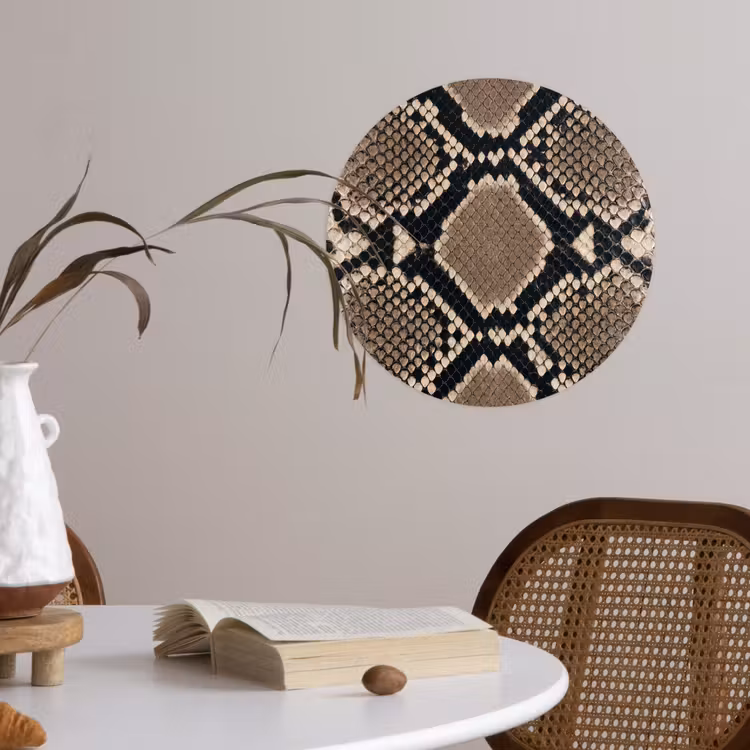 Behangcirkel - Slangenprint - Python - Bruin — 4