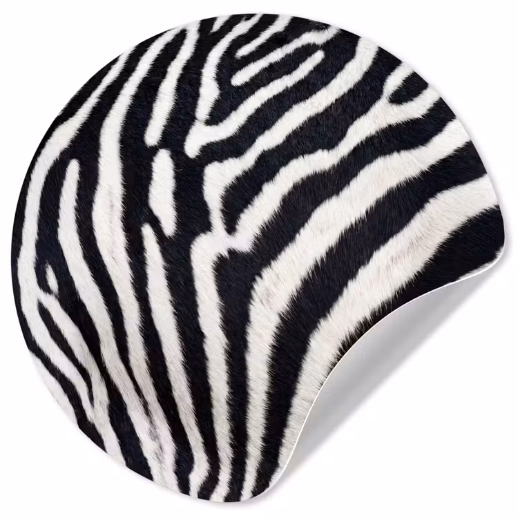 Behangcirkel - Zebra - Vacht - Klassiek - Zwart - Wit — 1