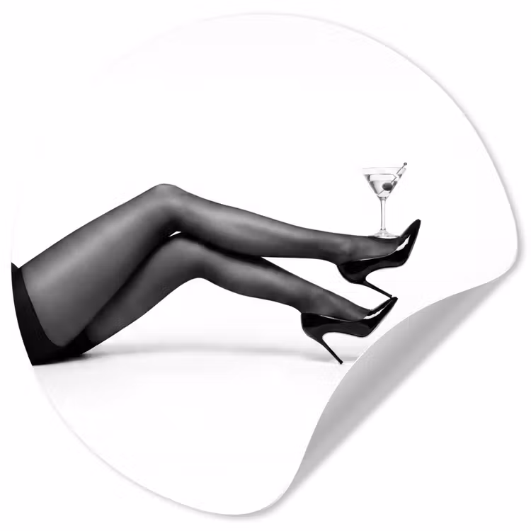 Behangcirkel - Benen - Hakken - Glas - Zwart - Wit - Speels — 1