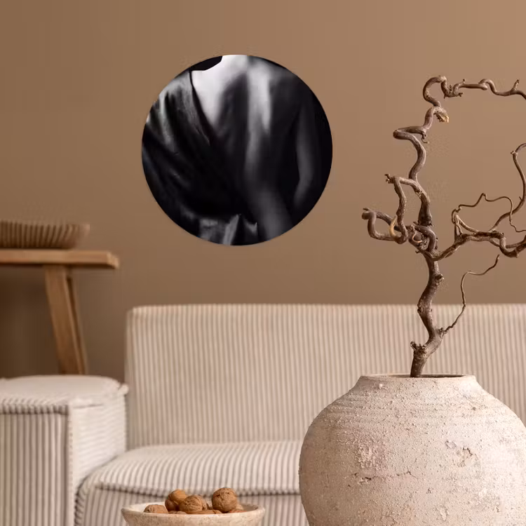 Behangcirkel - Schouder - Zijde - Rug - Zwart - Wit - Elegant — 2
