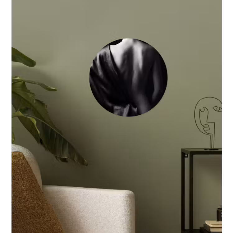 Behangcirkel - Schouder - Zijde - Rug - Zwart - Wit - Elegant — 3