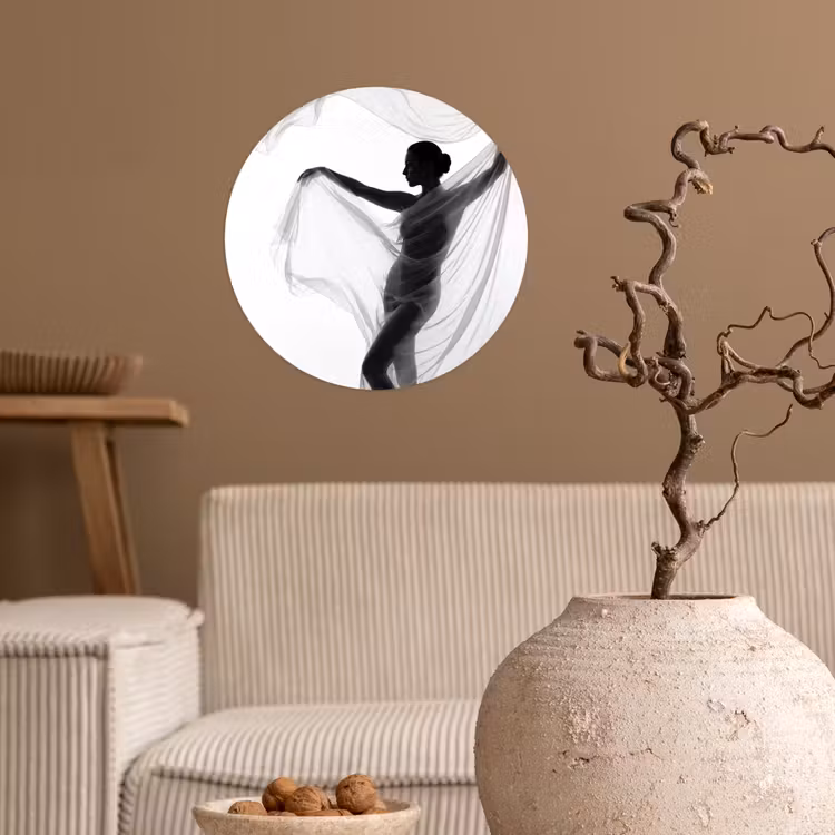 Behangcirkel - Silhouet - Sluier - Vormen - Zwart - Wit - Sensueel — 2