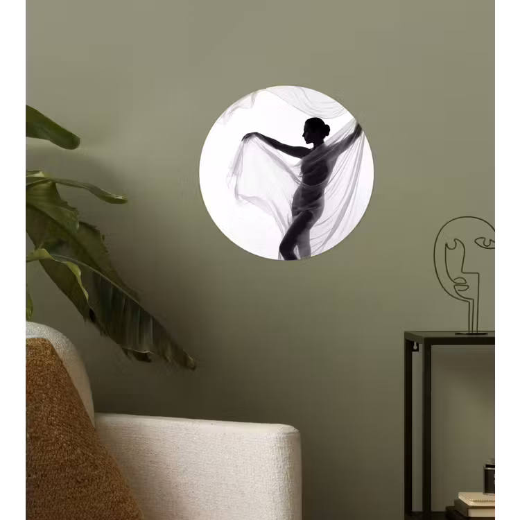 Behangcirkel - Silhouet - Sluier - Vormen - Zwart - Wit - Sensueel — 3