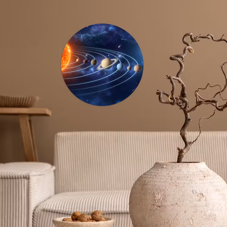 Behangcirkel - Ruimte - Zonnestelsel - Blauw — 2