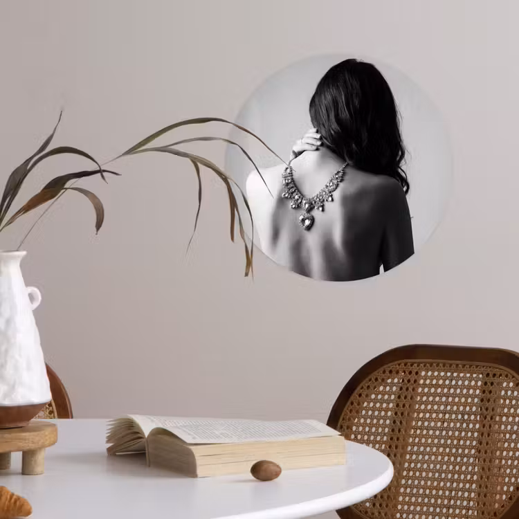 Behangcirkel - Vrouw - Ketting - Fashion - Zwart - Wit — 4