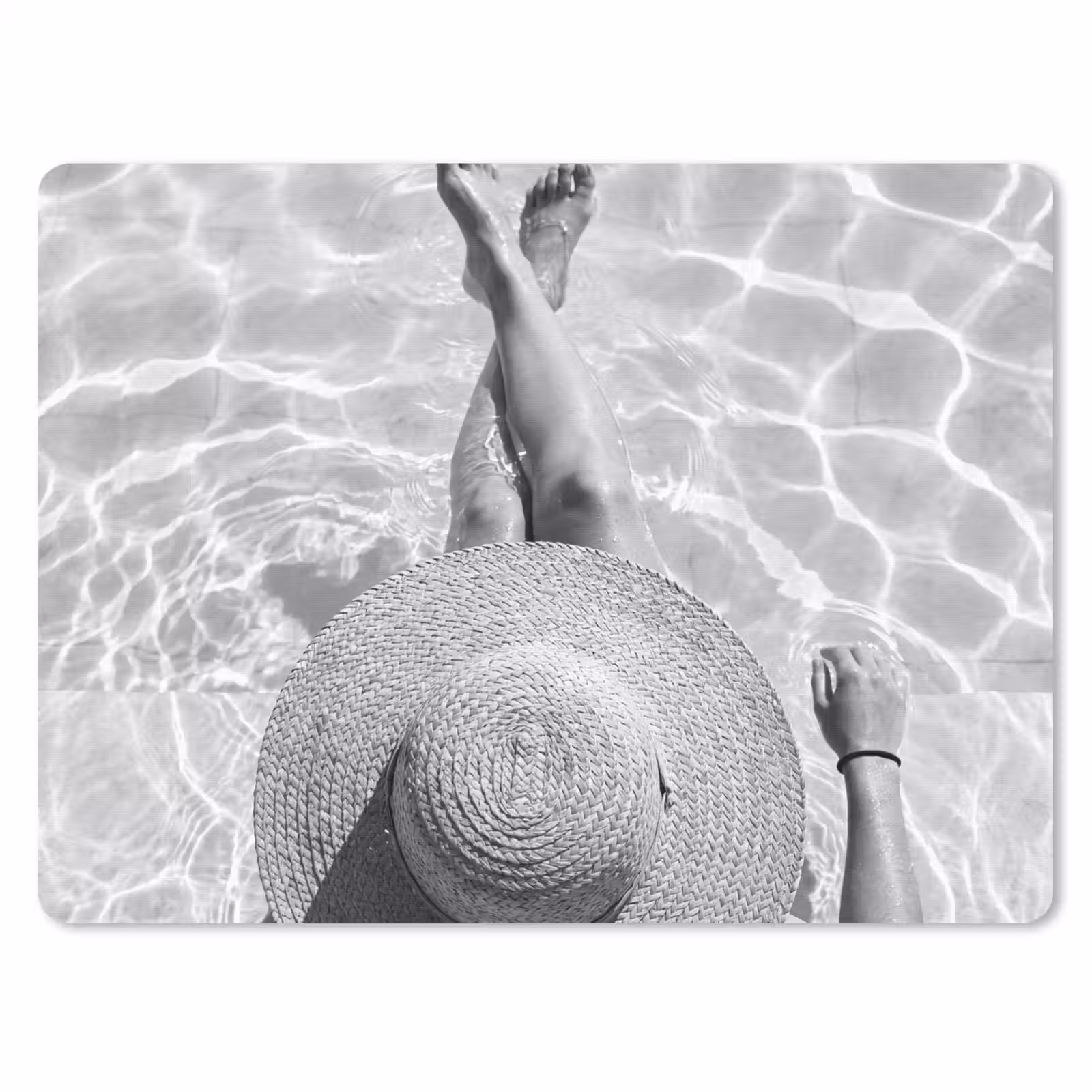 Muismat - Zwembad - Hoed - Water - Zwart - Wit - Zomers — 1
