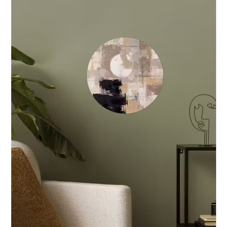 Behangcirkel - Abstract - Cirkel - Modern - Beige - Zwart - Minimalistisch — 3