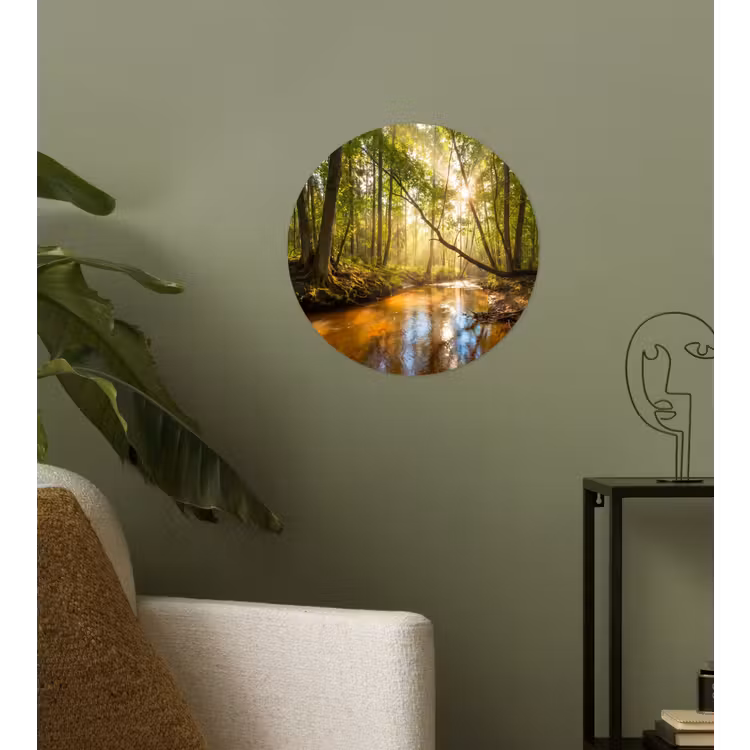 Behangcirkel - Bos - Beek - Zonlicht - Natuur - Groen — 3