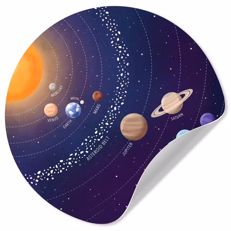 Behangcirkel - Planetenstelsel - Ruimte - Illustratie — 1