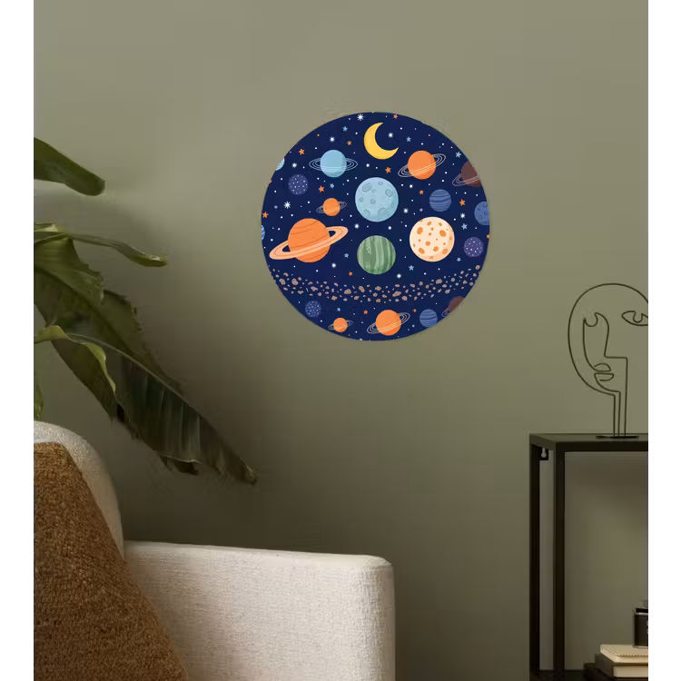 Behangcirkel - Ruimte - Planeten - Kleurrijk — 3