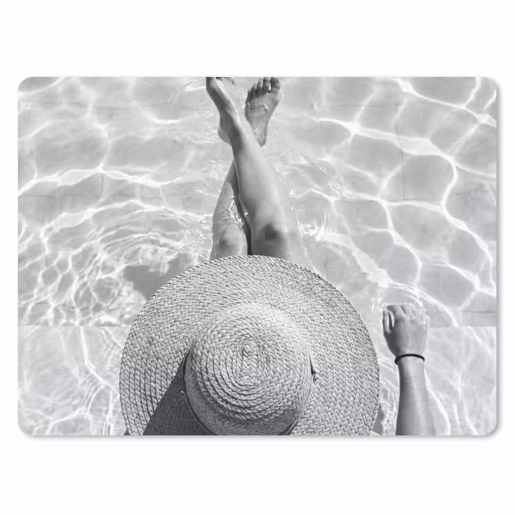 Muismat - Zwembad - Hoed - Water - Zwart - Wit - Zomers — 1