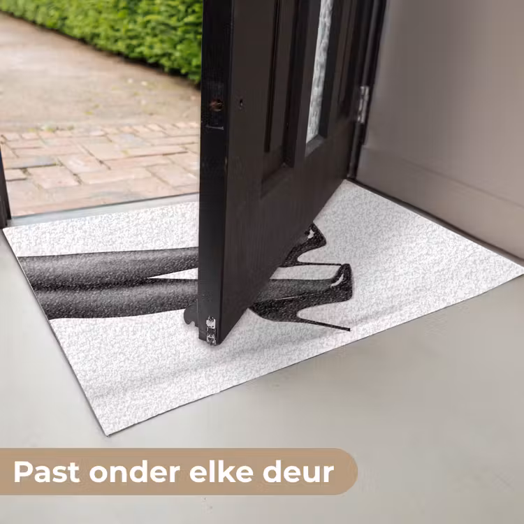 Deurmat - Benen - Hakken - Glas - Zwart - Wit - Speels — 7