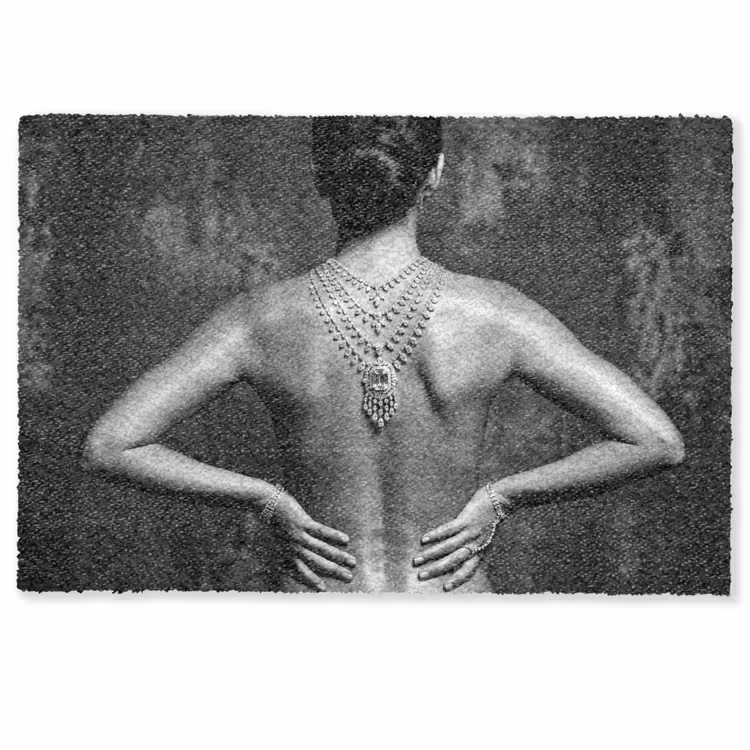 Deurmat - Rug - Ketting - Portret - Zwart - Wit - Glamour — 1