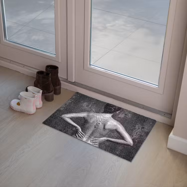 Deurmat - Rug - Ketting - Portret - Zwart - Wit - Glamour — 8