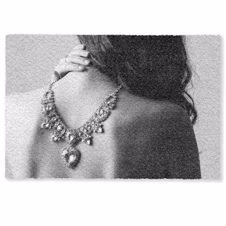 Deurmat - Vrouw - Ketting - Fashion - Zwart - Wit — 1