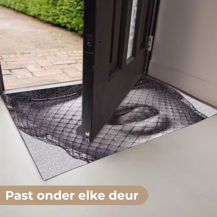 Deurmat - Vrouw - Net - Mysterieus - Zwart - Wit — 7