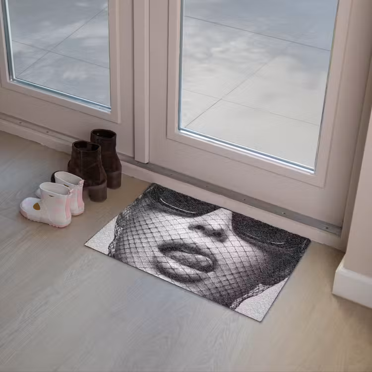 Deurmat - Vrouw - Net - Mysterieus - Zwart - Wit — 8