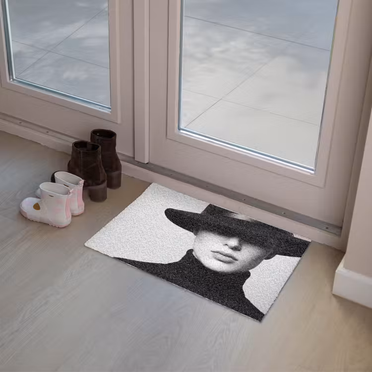 Deurmat - Vrouw - Schaduw - Zwart - Wit - Mysterieus — 8
