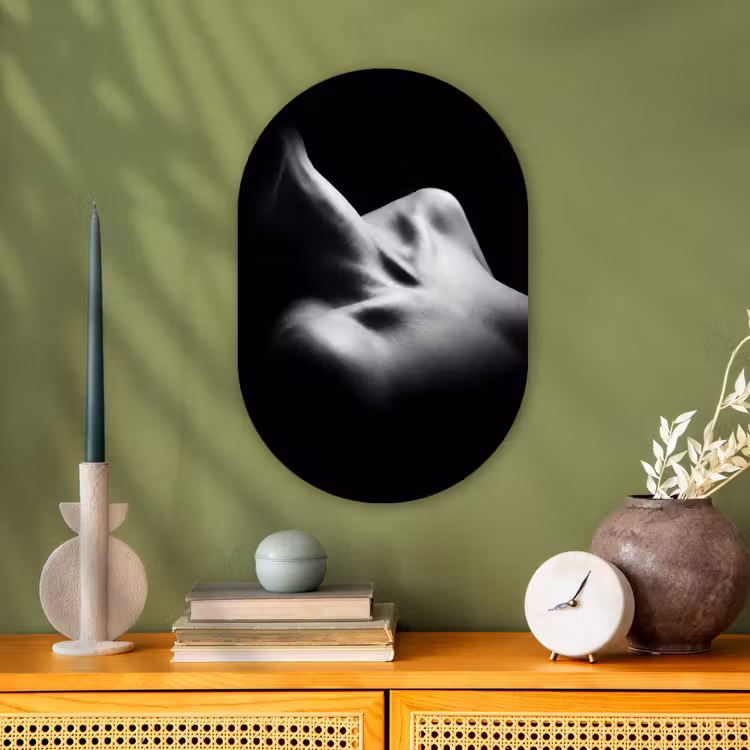 Muurovaal - Kunststof - Lichaam - Vormen - Abstract - Zwart - Wit - Sensueel — 2